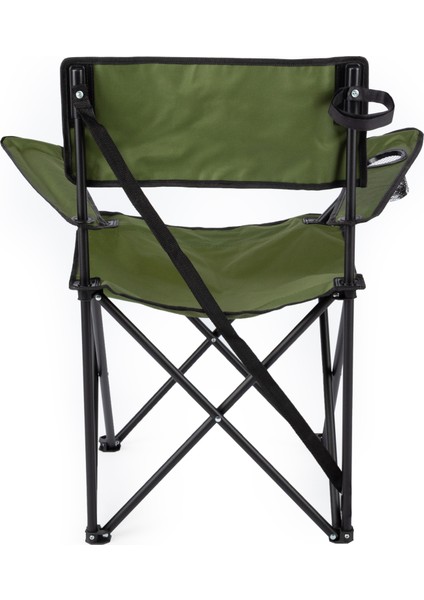 Eco Ergonomik Katlanır Kamp Sandalyesi Haki-Siyah