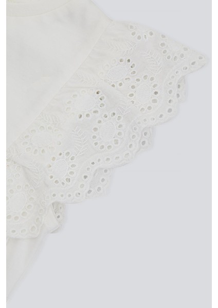 (Kids Girl) Omuzları Fisto Volanlı Kolsuz T-Shirt fiyatları