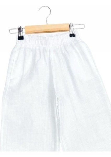 Kız Çocuk Baskılı Etnik Desenli Müslin Bol Paça Pantolon fırsatları