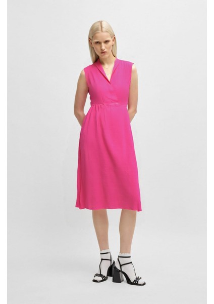 Midi Boy Anvelop Keten Elbise