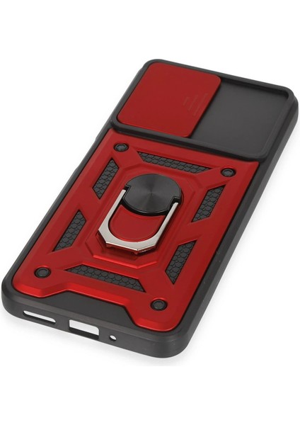 Xiaomi Redmi Note 12 5g Kılıf Pars Lens Yüzüklü Silikon - Kırmızı Mrayd