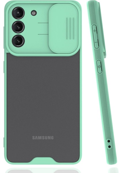 Samsung Galaxy S21 Kılıf Platin Kamera Koruma Silikon - Açık Yeşil Mrayd