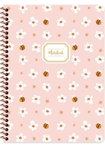 Çizgili Spiralli Hayvanlar Defter 16,5 x 22,5 cm - Arı