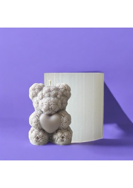 Küçük Boy Kalpli Ayıcık Silikon Kalıp