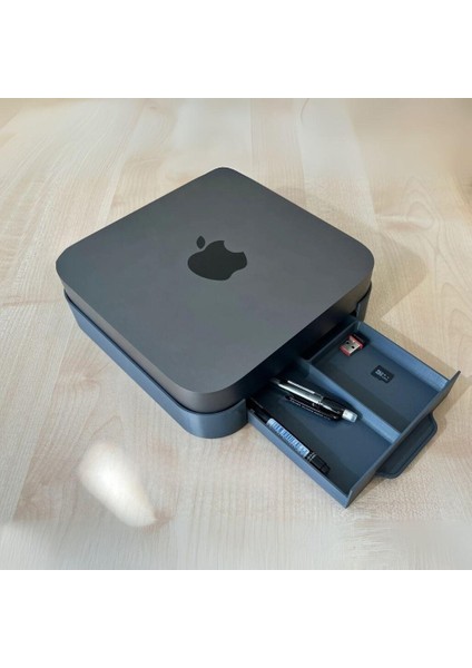 Mac Mini Standı - 3D Pla Baskı (2010–2023 Uyumlu) + Çekmeceli Tasarım