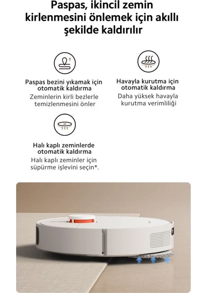 6000PA Güçlü Emiş Güçlü Premium Robot Süpürge, Çift Döner Paspaslı, Onerous Lambder Hdye