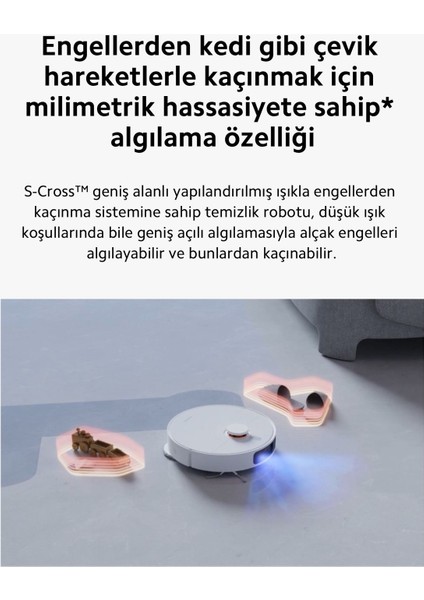6000PA Güçlü Emiş Güçlü Premium Robot Süpürge, Çift Döner Paspaslı, Onerous Lambder Hdye