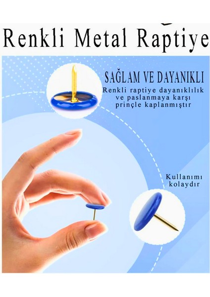 Renkli Raptiye 60 Adet 1 Paket Pvc Kaplamalı Başlık fiyatları