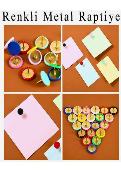 Renkli Raptiye 60 Adet 1 Paket Pvc Kaplamalı Başlık fırsatları