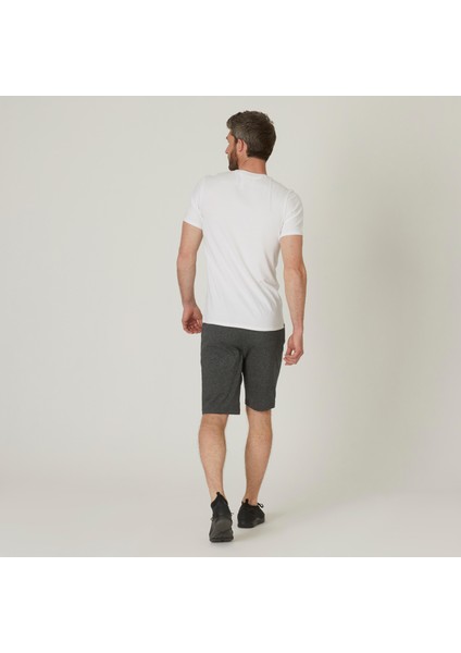 Domyos Erkek Beyaz Spor Tişörtü 500 - Slim - Fitness Hafif Antrenman