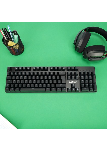 Kb-Mk1 Lumos Siyah USB Rainbow Aydınlatmalı Blue Switch Full Anti-Ghosting Mekanik Gaming Oy