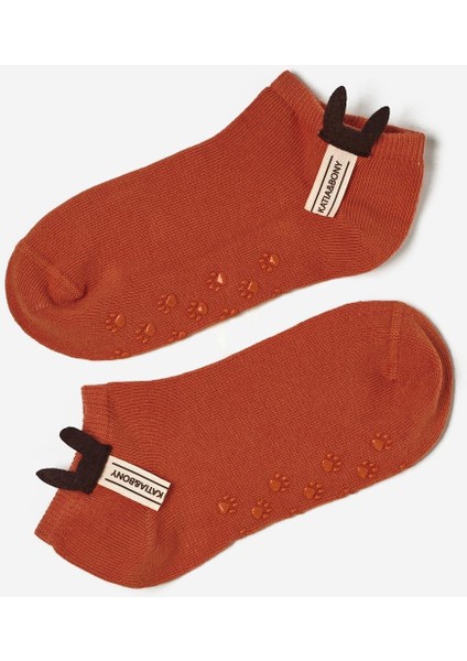 Çocuk Aksesuarlı 2'li Step Çorap Ekru-Kahverengi