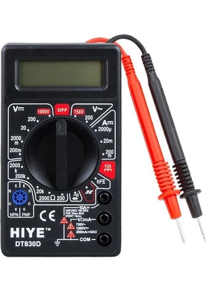 Hiye DT-830D Dijital Avometre Multimetre Ölçü Aleti