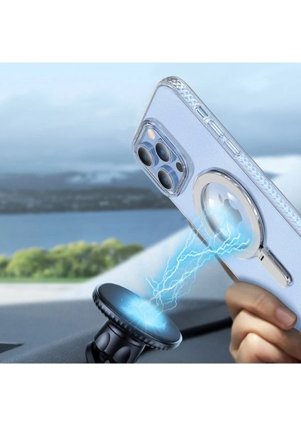 Apple iPhone 14 Pro Max Kılıf Zoom Standlı Silikon - Sierra Blue Mrayd