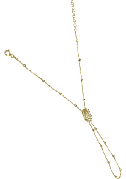 Fatmanın Eli Gümüş Şahmeran Bileklik - Tek Taşlı - Gold Renk fiyatları