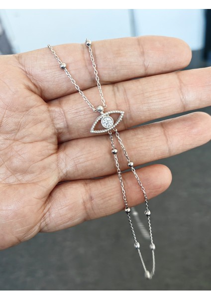 Göz Figürlü Top Zincirli Gümüş Şahmeran Bileklik – Özel Tasarım - Gold Renk fiyatları