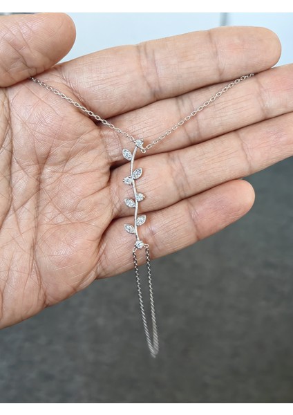 Zarif Dal Desenli Gümüş Şahmeran Bileklik – Beyaz Taşlı Tasarım - Rose Renk fiyatları