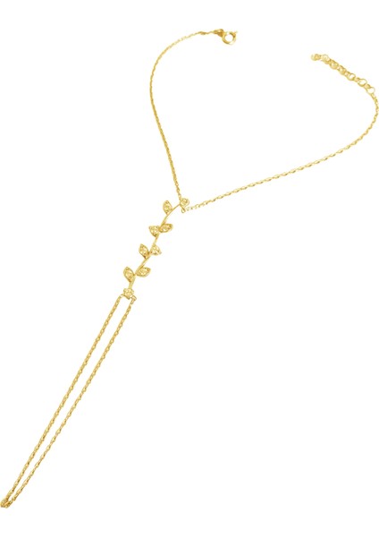 Zarif Dal Desenli Gümüş Şahmeran Bileklik – Beyaz Taşlı Tasarım - Rose Renk indirimleri