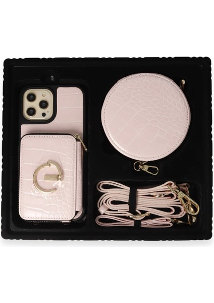 Iphone 14 Pro Max Kılıf Ermes Kapak - Pembe Mrayd