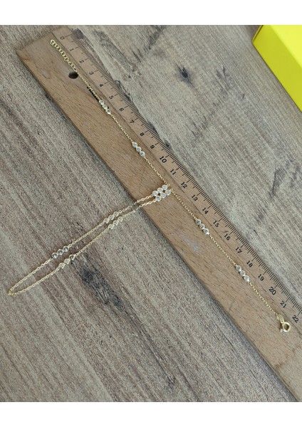 Işıltılı Beyaz Taşlı 925 Ayar Gümüş Sıralı Şahmeran Bileklik - Rose fırsatları