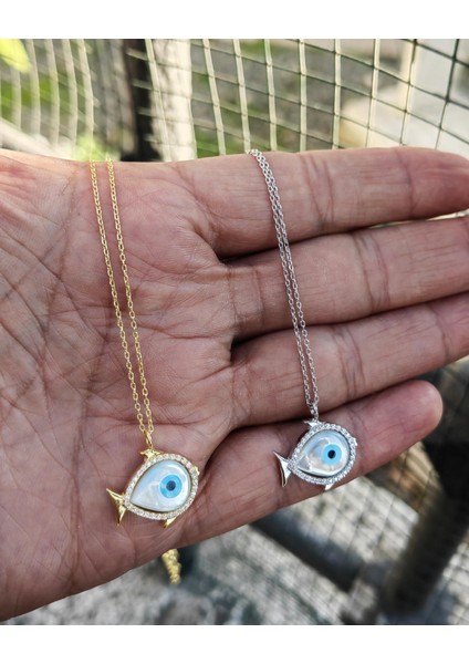 Opal Taşlı Balık Gümüş Kolye - Rose Renk fiyatları