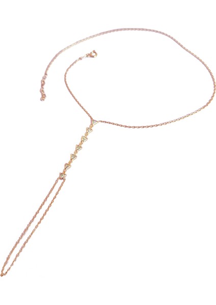 Sıralı Üçgen Taşlı Gümüş Şahmeran Bileklik - Zarif ve Şık Tasarım - Rose