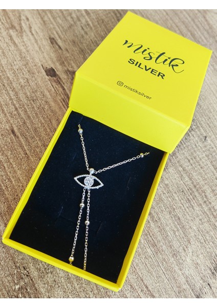 Göz Figürlü Top Zincirli Gümüş Şahmeran Bileklik – Özel Tasarım - Rose Renk modelleri