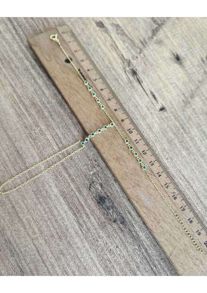 Zirkon Taşlı Zümrüt Yeşili Gümüş Şahmeran Bileklik - Rodyum modelleri