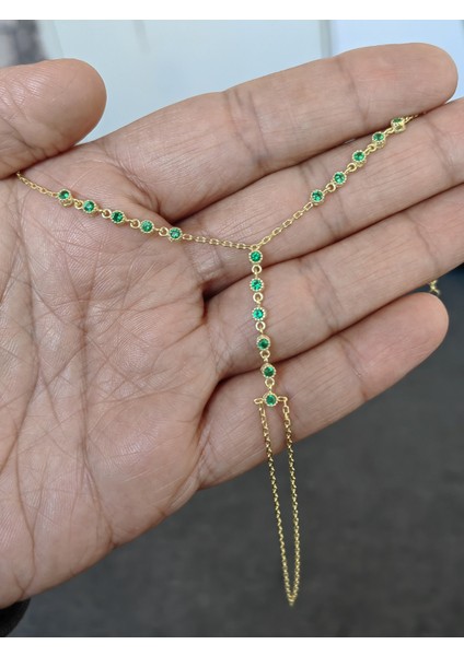 Zirkon Taşlı Zümrüt Yeşili Gümüş Şahmeran Bileklik - Rose fiyatları