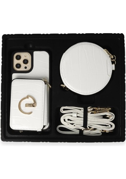 Iphone 14 Pro Max Kılıf Ermes Kapak - Beyaz Mrayd