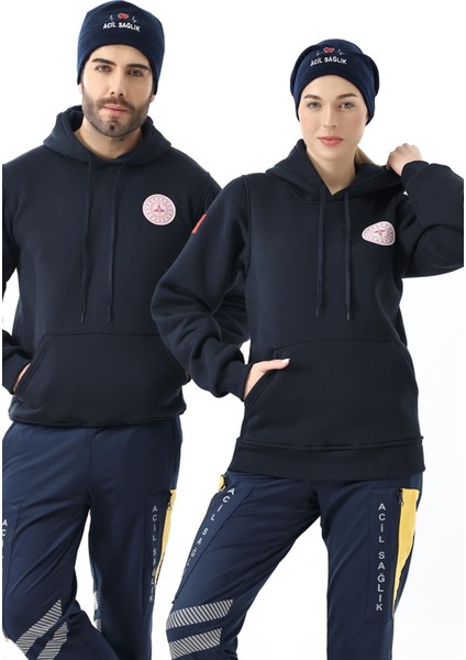 Paramedik Acil Sağlık Unisex Kapüşonlu Sweatshirt - Lacivert
