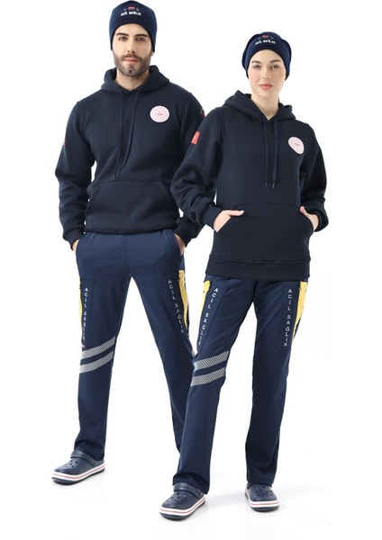 Paramedik Acil Sağlık Unisex Kapüşonlu Sweatshirt - Lacivert indirimleri