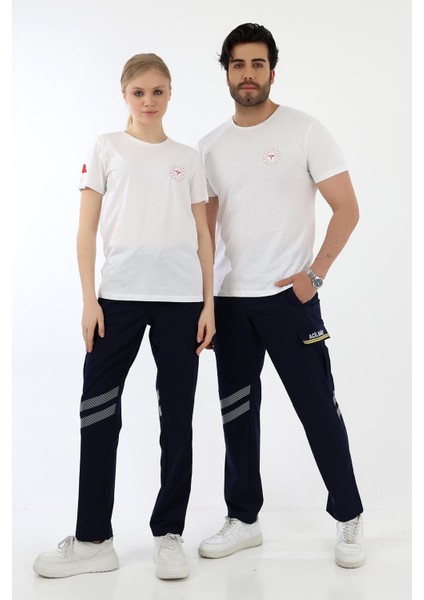 112 Yuvarlak Yaka Penye Kısa Kol Tshirt - Beyaz modelleri