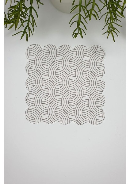 Geometrik Zincir Desenli Lazer Kesim Kumaş Kokteyl Peçetesi 1 Adet