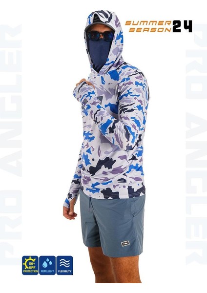 Pro Angler S24 Buff & Hoodi Natural Blue Camo