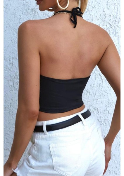 Şık Kalpli Aksesuarlı Crop Büstiyer T-Shirt fiyatları