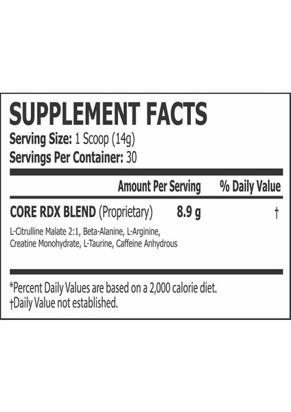 Rdx Preworkout (Abd Versiyon Fda Onaylı)