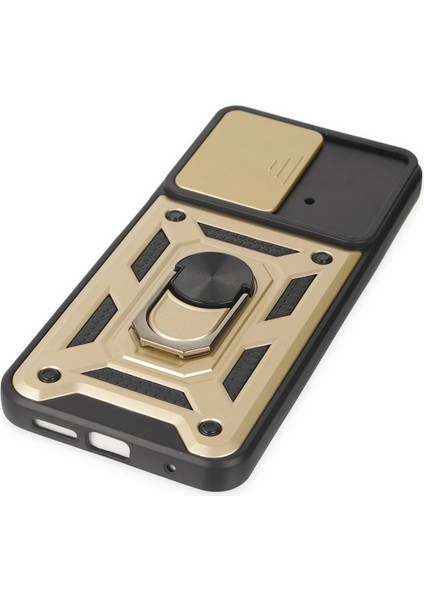 Xiaomi Poco M4 Pro 4g Kılıf Pars Lens Yüzüklü Silikon - Gold Mrayd