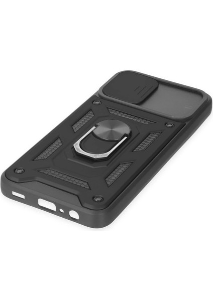 Samsung Galaxy A03 Kılıf Pars Lens Yüzüklü Silikon - Siyah Mrayd