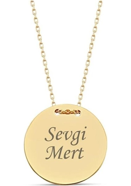 925 Ayar Plak Üstü Isim Kadın Gümüş Kolye