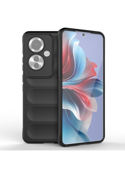 Reno 11F 5g Kılıf Esnek Tpu Oyuklu Arka Yüzey Tasarımlı Ardx Etnik Silikon Kapak - Koyu Yeşil fiyatları