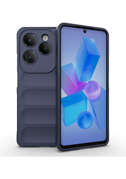 Infinix Hot 40 Pro Kılıf Esnek Tpu Oyuklu Arka Yüzey Tasarımlı Ardx Etnik Silikon Kapak - Lacivert