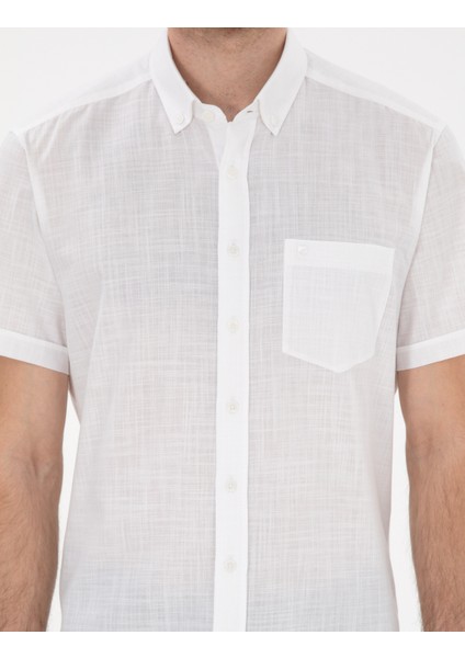 Erkek Beyaz Regular Fit Kısa Kollu Gömlek 50302730-VR013