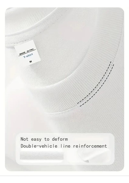 Baskılı Oversize Bisiklet Yaka T-Shirt - Beyaz