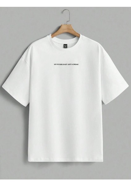 Hayal Et Baskılı Oversize Terletmez Solmaz Unisex T-Shirt
