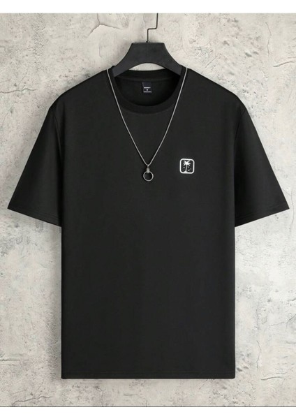 Palmiye Desenli Oversize Unisex Tshirt