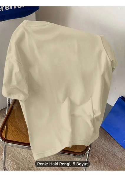 Line Grafik Baskılı Erkeklerin Yaratıcı Üstü, Rahat Kısa Kollu Crew Neck Oversize T-Shirt, Erkek
