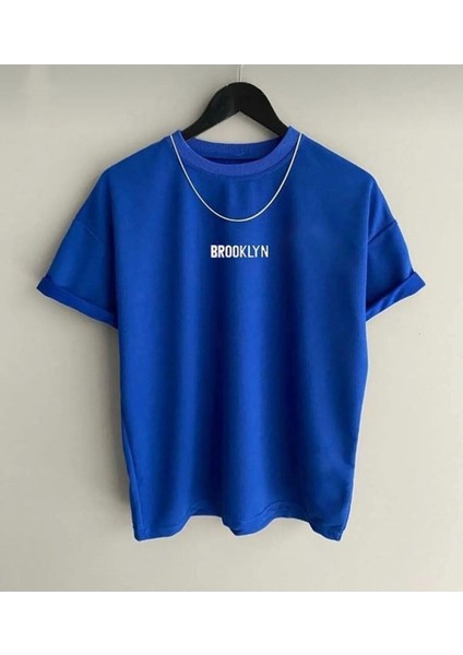 Yeni Sezon Pamuklu Brooklyn Yazılı Oversize Tshirt