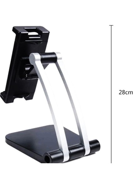 Ayarlanabilir Masaüstü Tablet ve Telefon Tutucu Stand (Siyah)