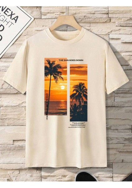 Oversize Unisex Gün Batımı T-Shirt